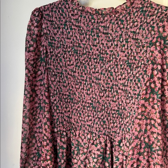 LuLu Floral Long Sleeve Smocked Dress - Picture 3 of 7